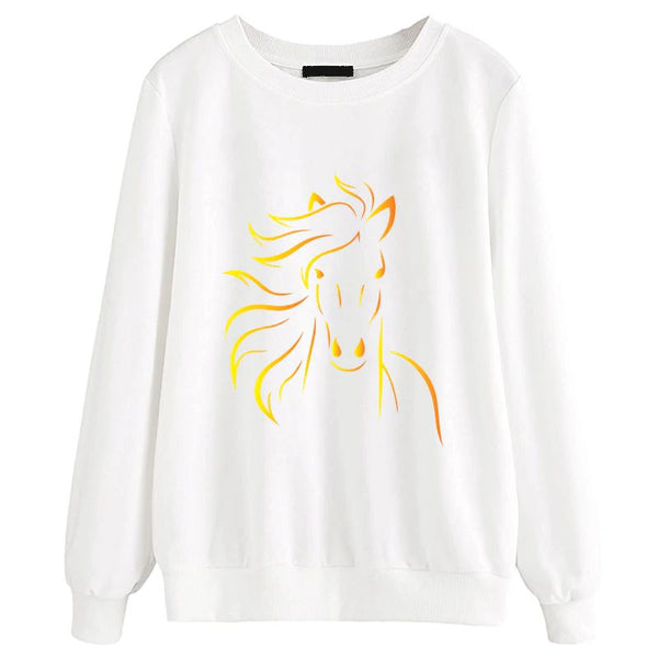 Sweat-shirt avec ou sans capuche - Impression Cheval couleur