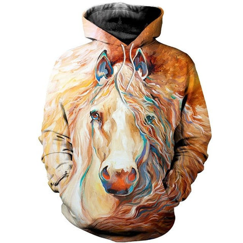 Sweat à Capuche Enfant Avec Imprimé Cheval - Manches Longues, Polyester Doux, Pour Garçons Et Filles, Lavable Machine, Cadeau Noël Ou Anniversaire