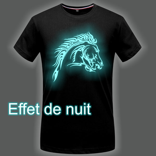 T-Shirt - Impression Cheval Celte - Encre phosphorescente