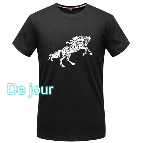 T-Shirt - Impression Cheval Celte - Encre phosphorescente