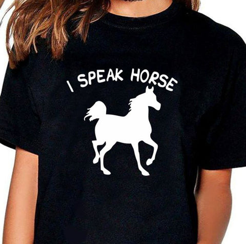 T-Shirt - Imprimé humoristique - I speak horse (2)