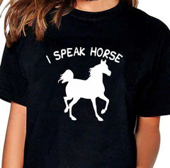T-Shirt manches courtes - Imprimé humoristique - I speak horse