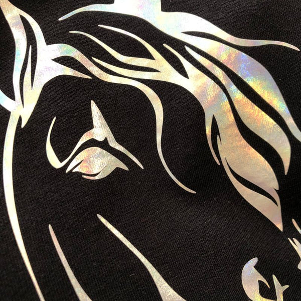 T-Shirt - Transfert Holographique Cheval longues crinière