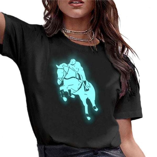 T-Shirt - Transfert phosphorescent Saut de cheval CSO