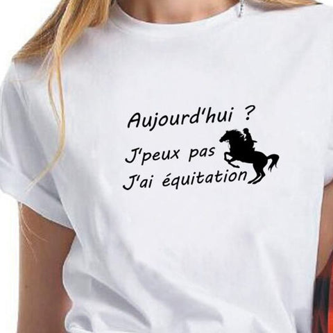 T-Shirt - Marquage humoristique J'peux pas j'ai équitation