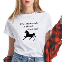 T-Shirt - Marquage humoristique Une promenade à cheval sinon rien