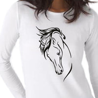 T-Shirt manches longues - Marquage Tete de cheval