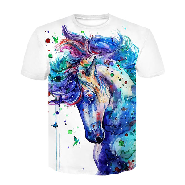 T-shirt - impression sublimation Cheval aquarelle