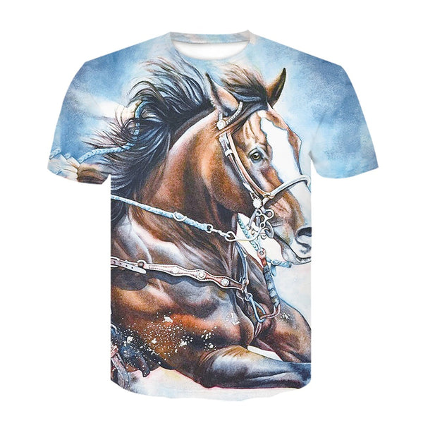 T-shirt - impression sublimation Cheval au galop