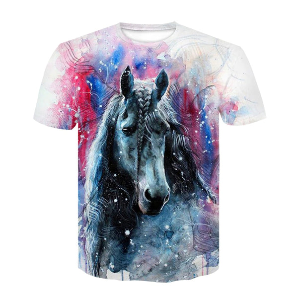 T-shirt - impression sublimation Cheval crinière nattée