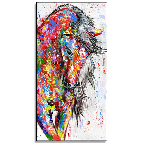 Tableau impression sur toile - Buste de cheval cheval crinière grise