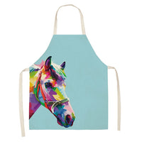 Tablier de cuisine imprimé cheval couleurs vives