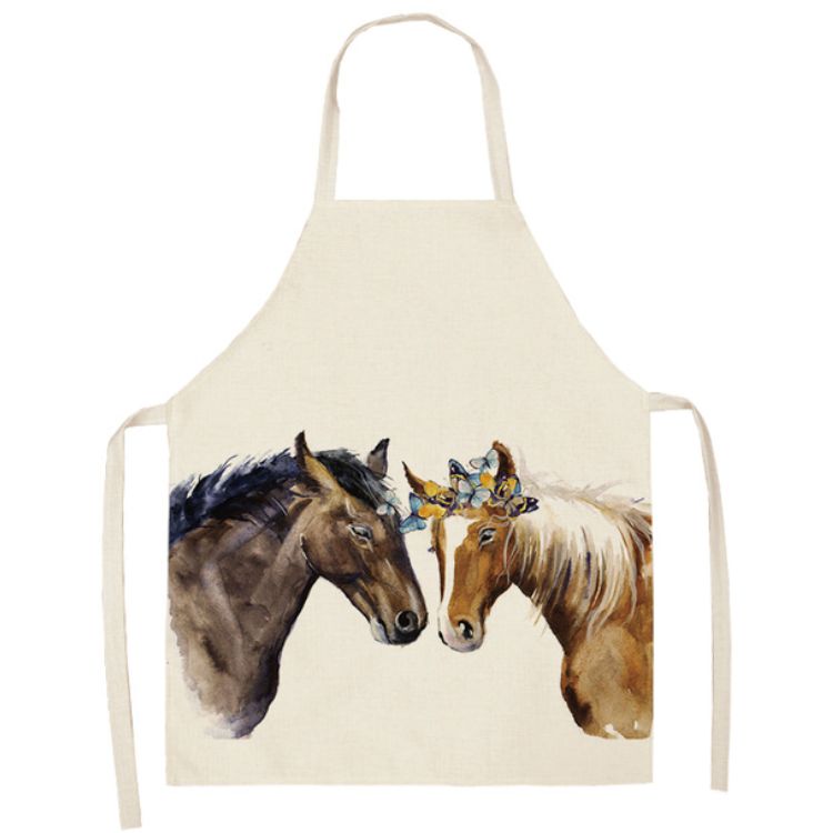 Tablier de cuisine imprimé couple de chevaux amoureux (2) – Chevaux Passion